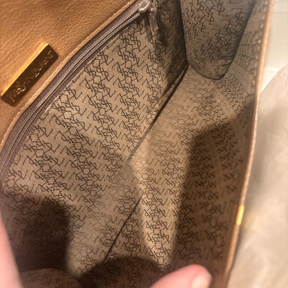 Yves Saint Laurent Vintage Brown Large Leather Envelope Clutch FULL INCLUSION - Picture 14 of 16